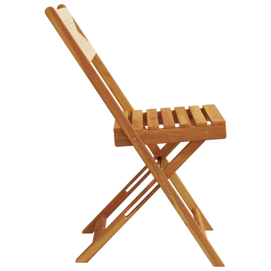 vidaXL Bistro Chairs 2 pcs Black Solid Wood Acacia and Polypropylene by vidaXL