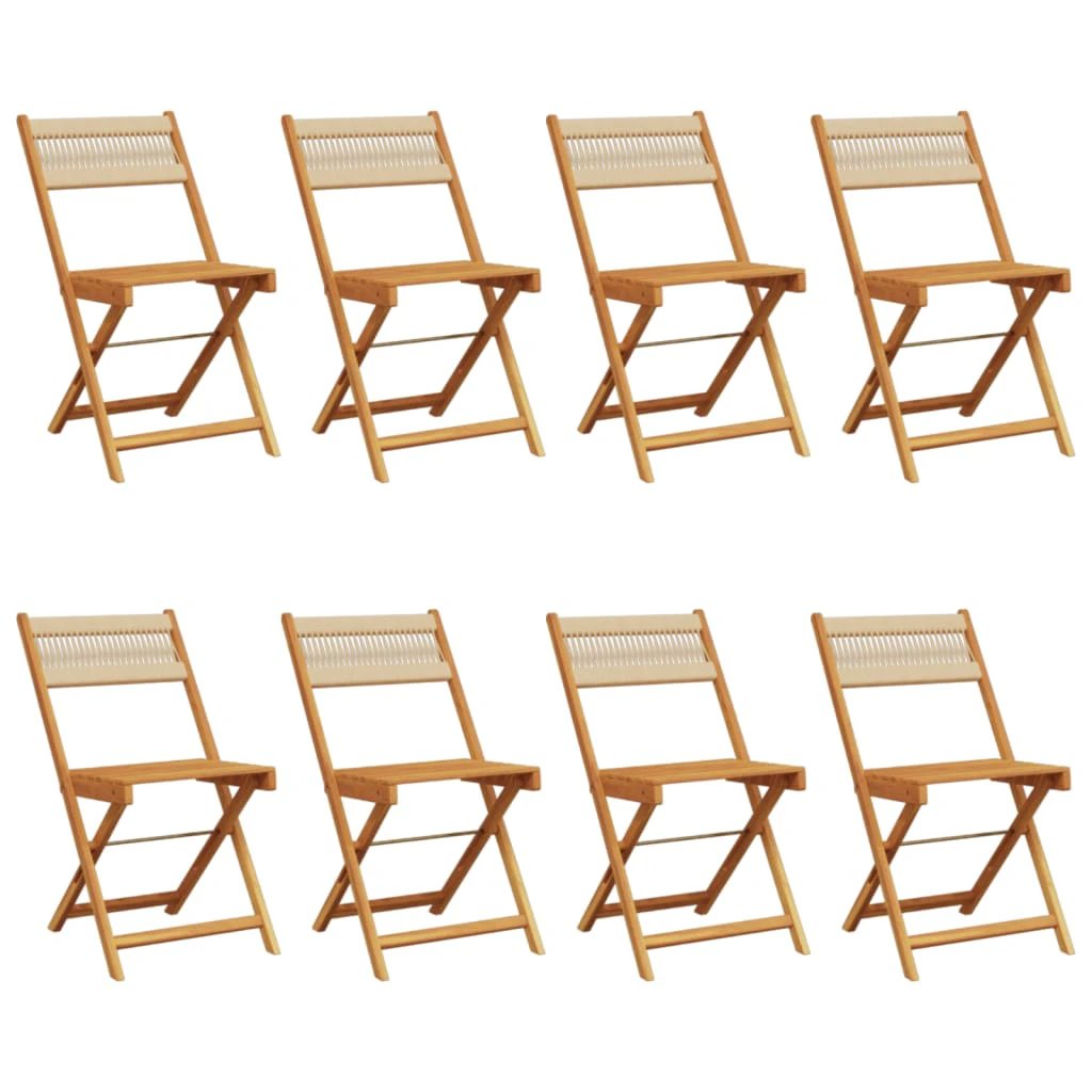 vidaXL Bistro Chairs 2 pcs Black Solid Wood Acacia and Polypropylene by vidaXL
