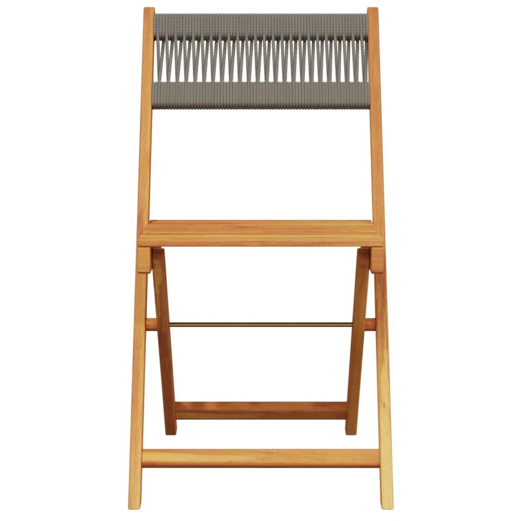 vidaXL Bistro Chairs 2 pcs Black Solid Wood Acacia and Polypropylene - Bistro Sets
