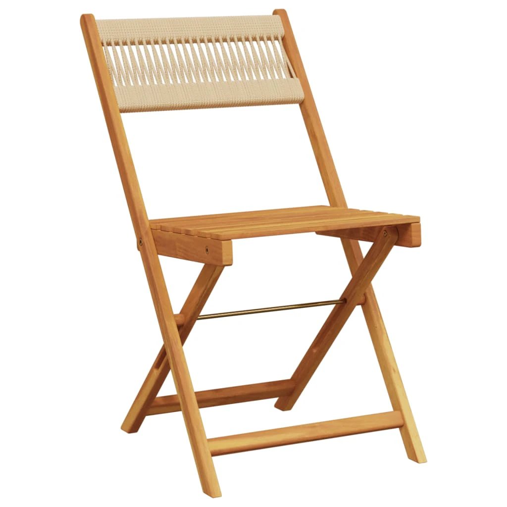 vidaXL Bistro Chairs 2 pcs Black Solid Wood Acacia and Polypropylene by vidaXL