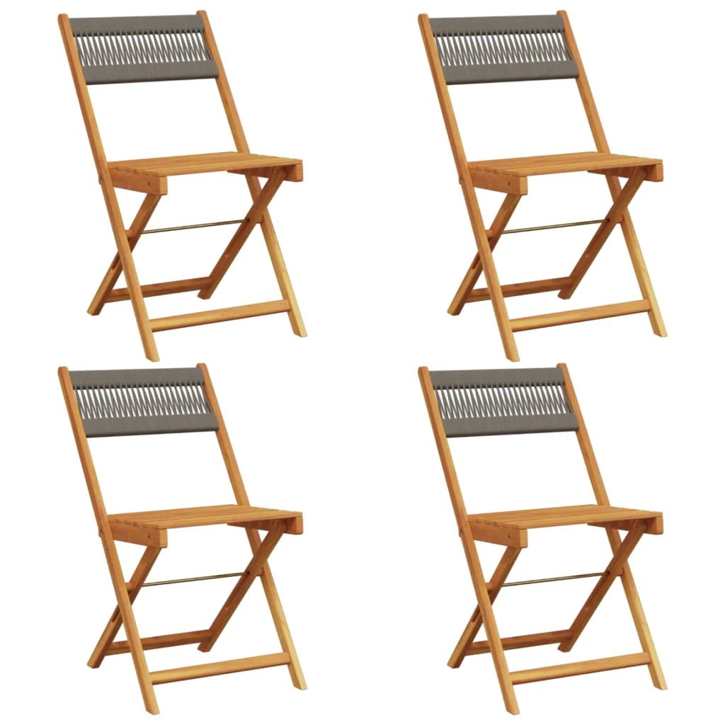 vidaXL Bistro Chairs 2 pcs Black Solid Wood Acacia and Polypropylene - Bistro Sets