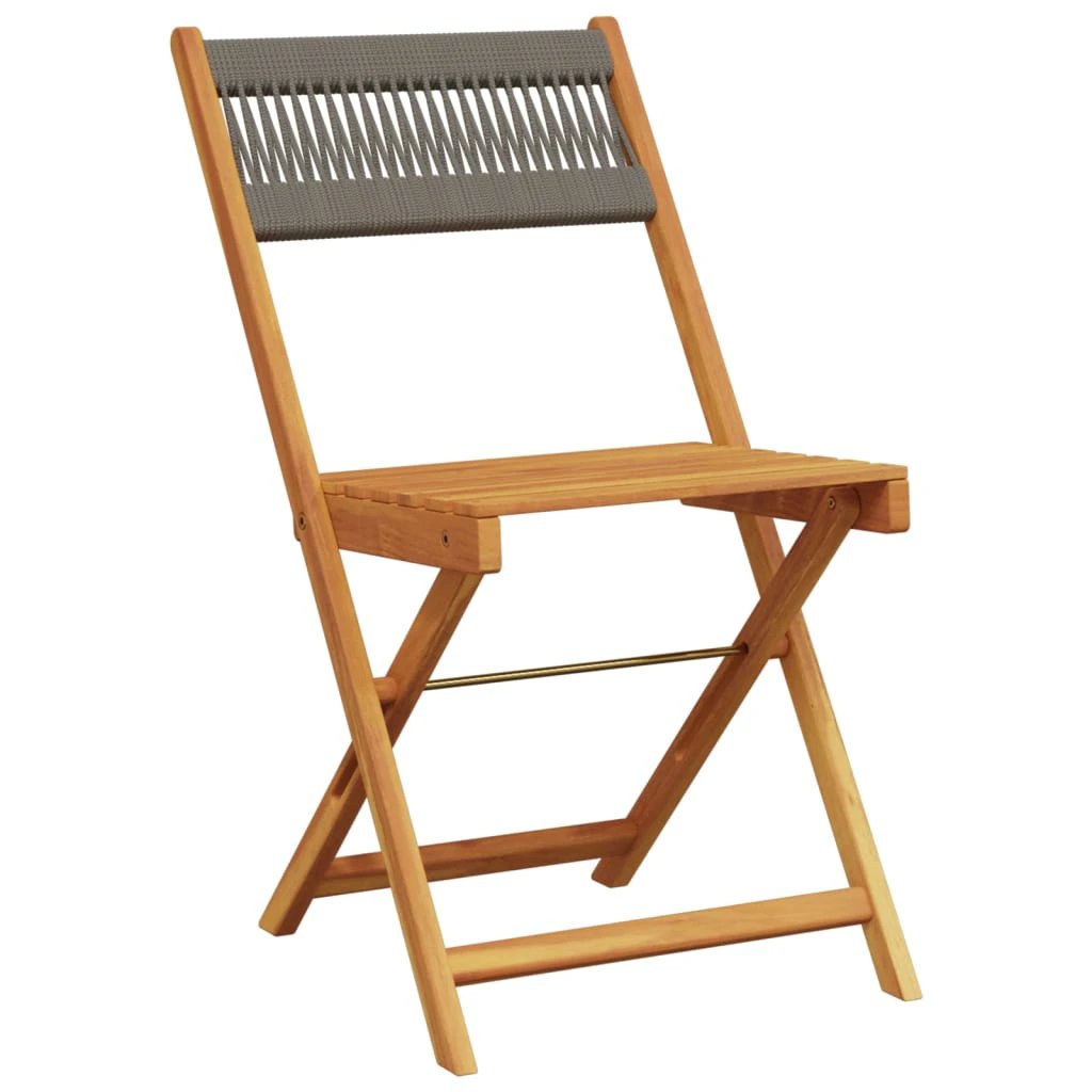 vidaXL Bistro Chairs 2 pcs Black Solid Wood Acacia and Polypropylene - Bistro Sets