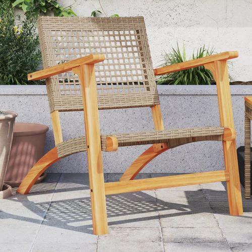 vidaXL 3 Piece Bistro Set Black Poly Rattan and Solid Wood Acacia by vidaXL