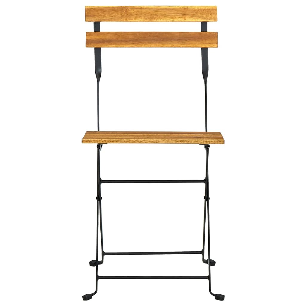 vidaXL Folding Bistro Chairs 2 pcs Solid Wood Acacia and Steel by vidaXL