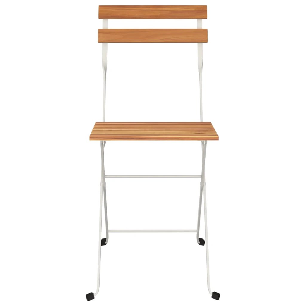 vidaXL Folding Bistro Chairs 2 pcs Solid Wood Acacia and Steel - Bistro Sets