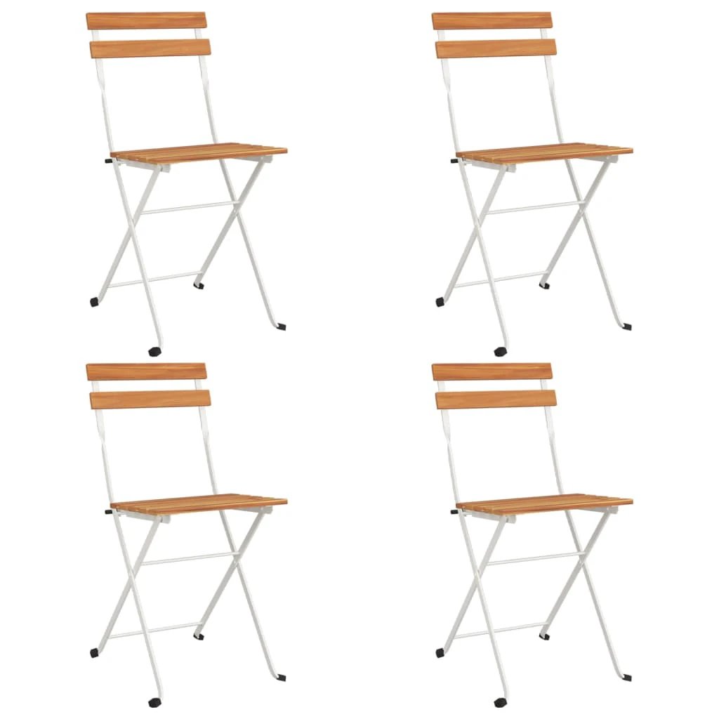 vidaXL Folding Bistro Chairs 2 pcs Solid Wood Acacia and Steel - Bistro Sets