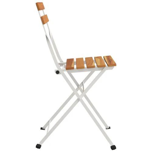 vidaXL Folding Bistro Chairs 2 pcs Solid Wood Acacia and Steel by vidaXL