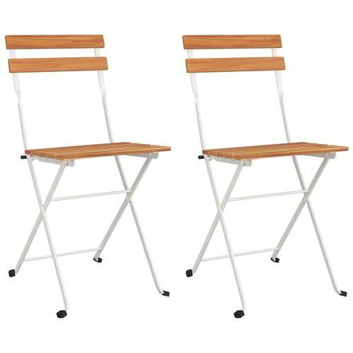vidaXL Folding Bistro Chairs 2 pcs Solid Wood Acacia and Steel by vidaXL