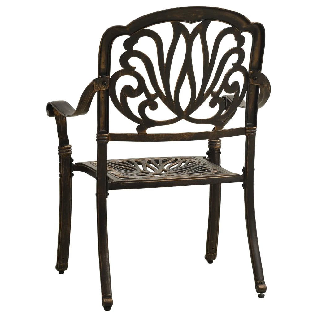 vidaXL 3 Piece Bistro Set Cast Aluminium Bronze by vidaXL