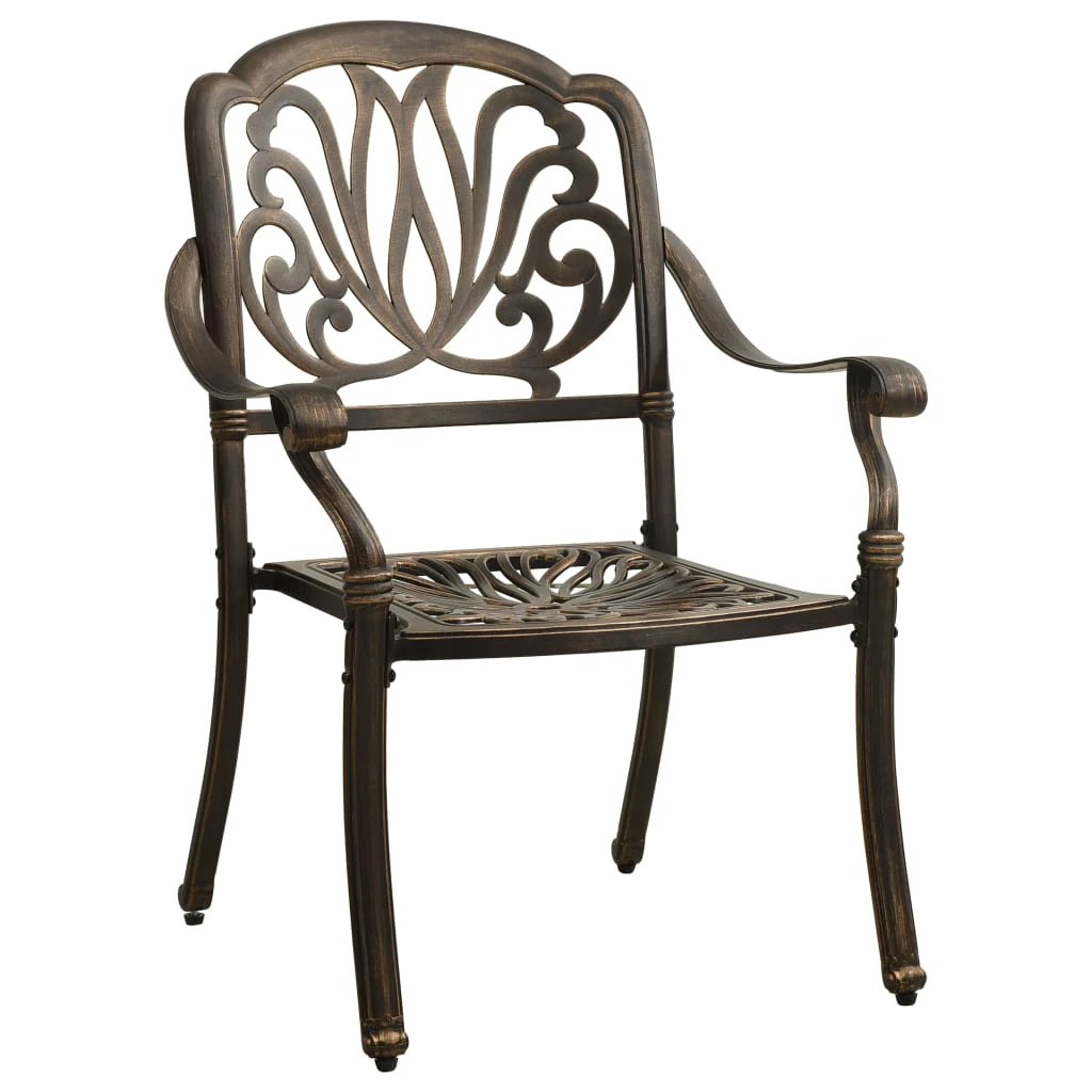 vidaXL vidaXL 3 Piece Bistro Set Cast Aluminium Bronze - Bistro Sets