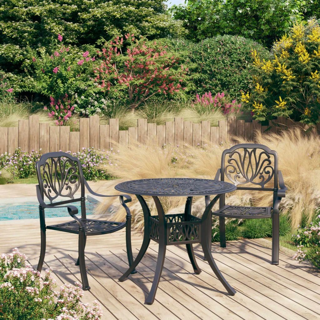 vidaXL 3 Piece Bistro Set Cast Aluminium Bronze by vidaXL