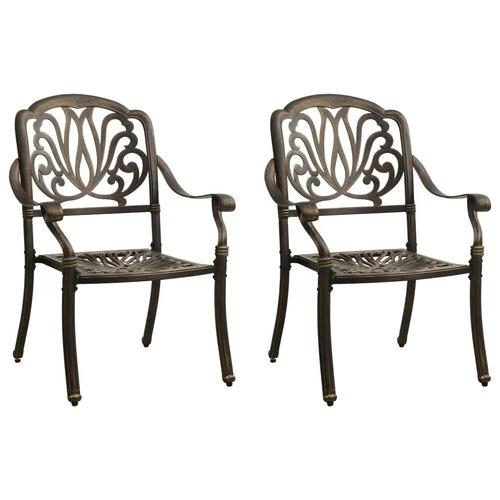 vidaXL vidaXL 3 Piece Bistro Set Cast Aluminium Bronze - Bistro Sets