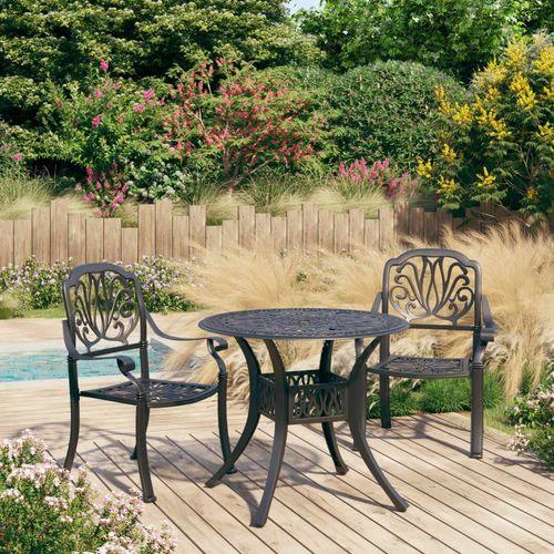 vidaXL vidaXL 3 Piece Bistro Set Cast Aluminium Bronze - Bistro Sets