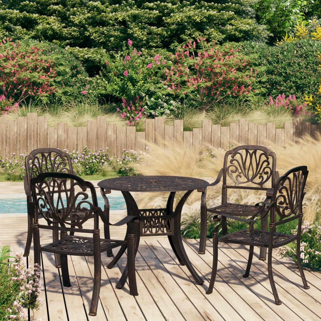 vidaXL 3 Piece Bistro Set Cast Aluminium Bronze by vidaXL