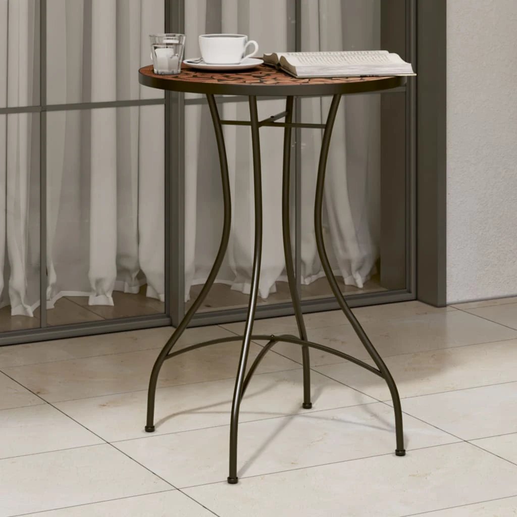 vidaXL Mosaic Bistro Table Terracotta 60 cm Ceramic - Bistro Sets