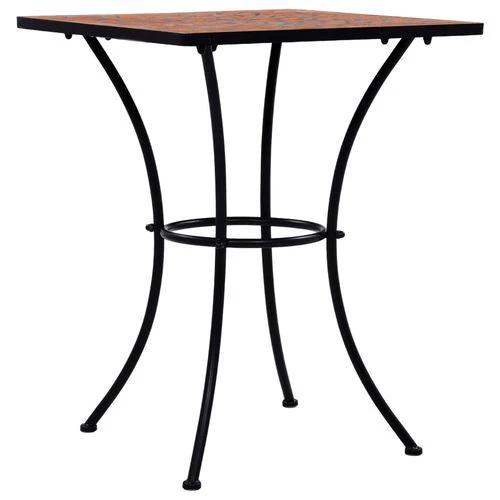 vidaXL Mosaic Bistro Table Terracotta 60 cm Ceramic - Bistro Sets