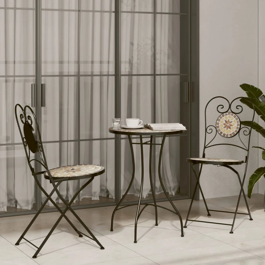 vidaXL Mosaic Bistro Table Terracotta 60 cm Ceramic by vidaXL