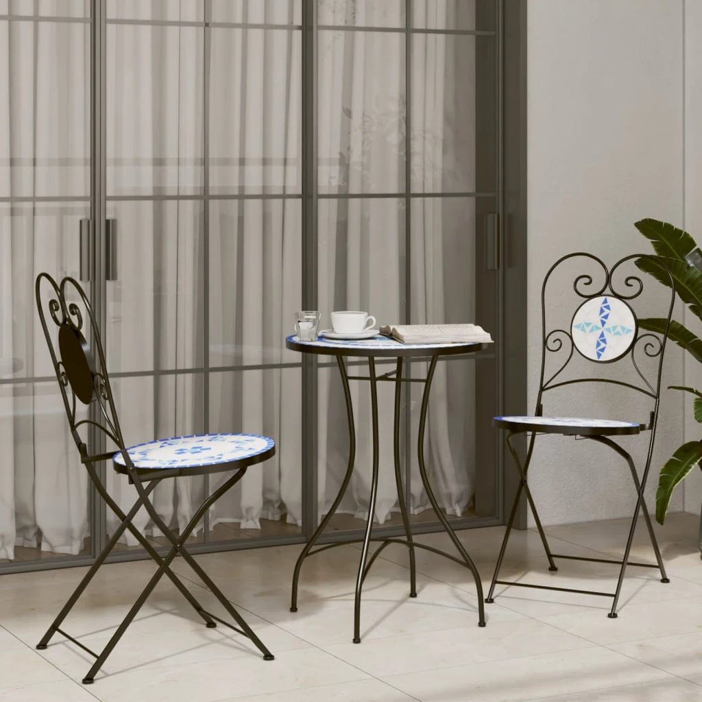 vidaXL Mosaic Bistro Table Terracotta 60 cm Ceramic - Bistro Sets