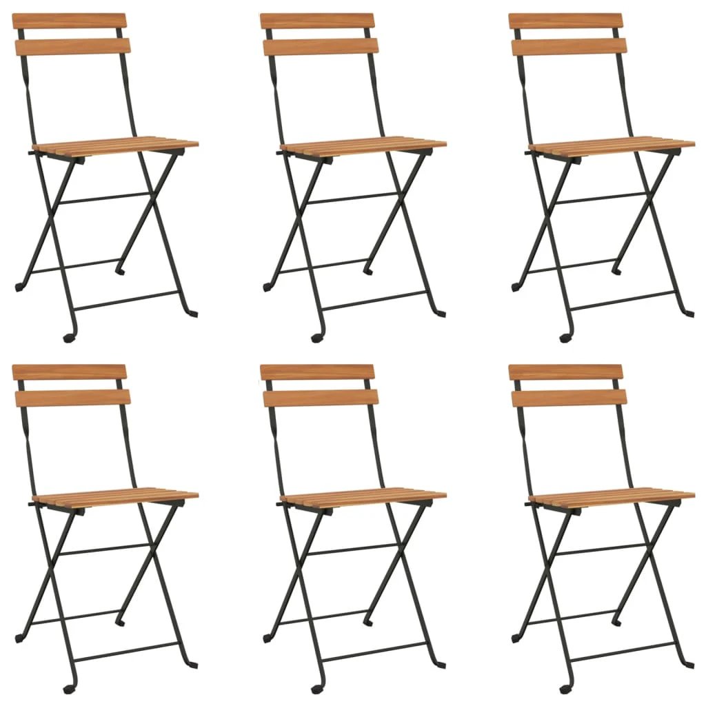 vidaXL vidaXL 5 Piece Folding Bistro Set Solid Wood Acacia and Steel - Bistro Sets