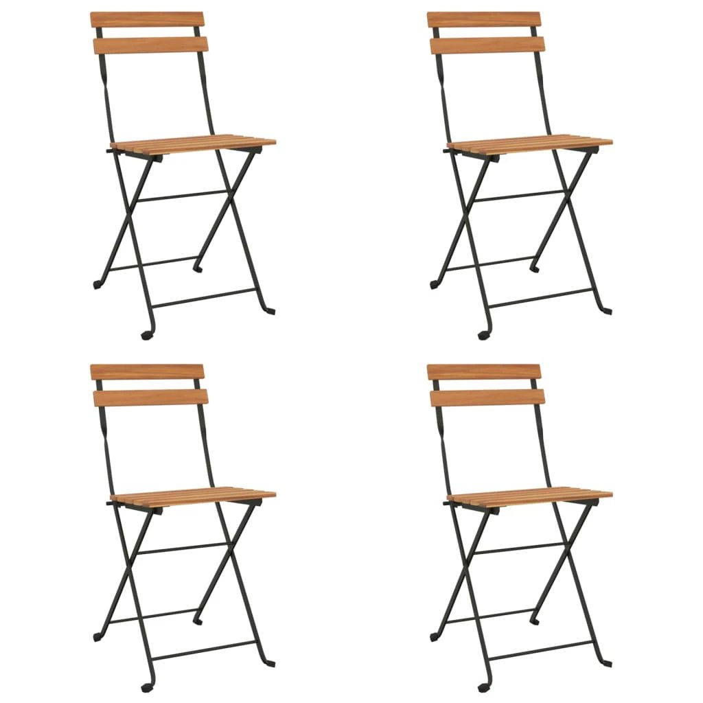vidaXL vidaXL 5 Piece Folding Bistro Set Solid Wood Acacia and Steel - Bistro Sets