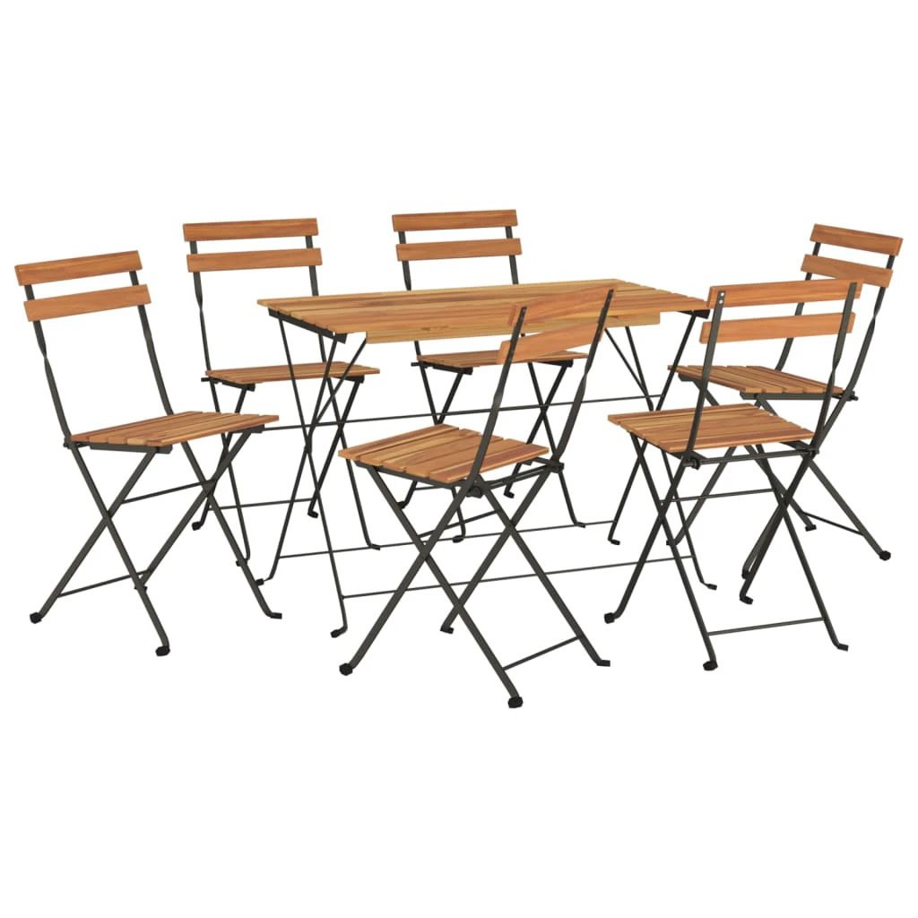 vidaXL vidaXL 5 Piece Folding Bistro Set Solid Wood Acacia and Steel - Bistro Sets