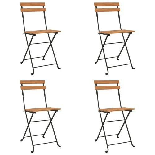 vidaXL vidaXL 5 Piece Folding Bistro Set Solid Wood Acacia and Steel - Bistro Sets