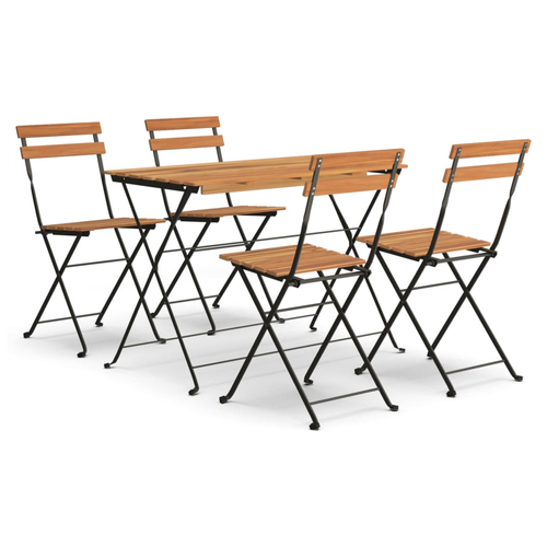 vidaXL vidaXL 5 Piece Folding Bistro Set Solid Wood Acacia and Steel - Bistro Sets