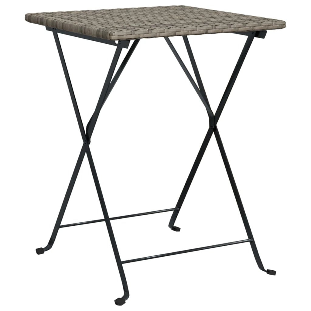 vidaXL 3 Piece Folding Bistro Set Black Poly Rattan by vidaXL