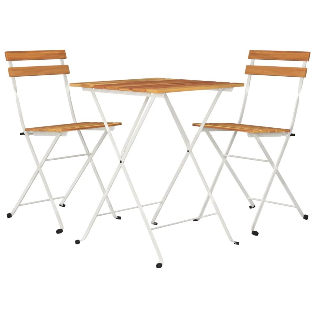 vidaXL 3 Piece Folding Bistro Set Solid Wood Acacia and Steel by vidaXL