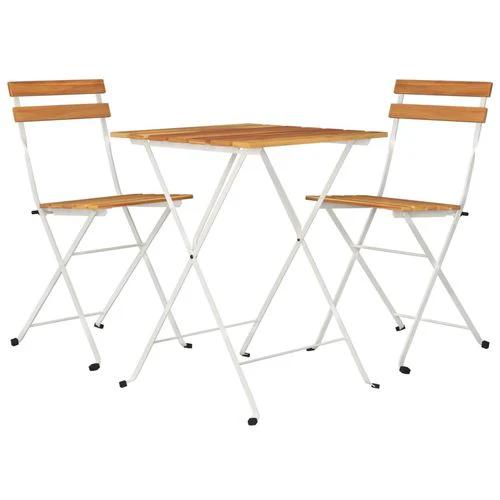 vidaXL 3 Piece Folding Bistro Set Solid Wood Acacia and Steel by vidaXL