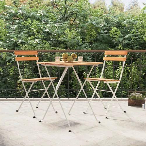 vidaXL 3 Piece Folding Bistro Set Solid Wood Acacia and Steel by vidaXL