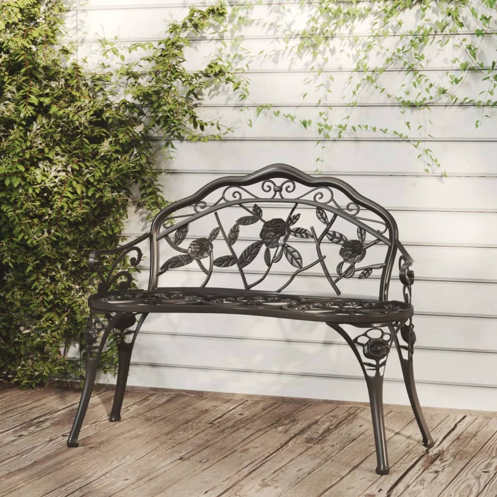 vidaXL Bistro Bench 100cm Bronze Cast Aluminium by vidaXL