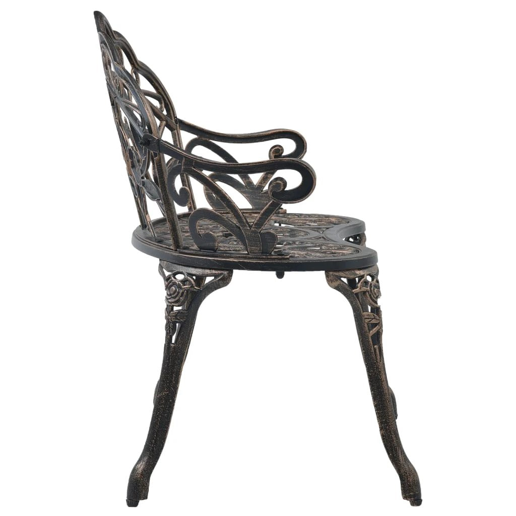 vidaXL Bistro Bench 100cm Bronze Cast Aluminium by vidaXL