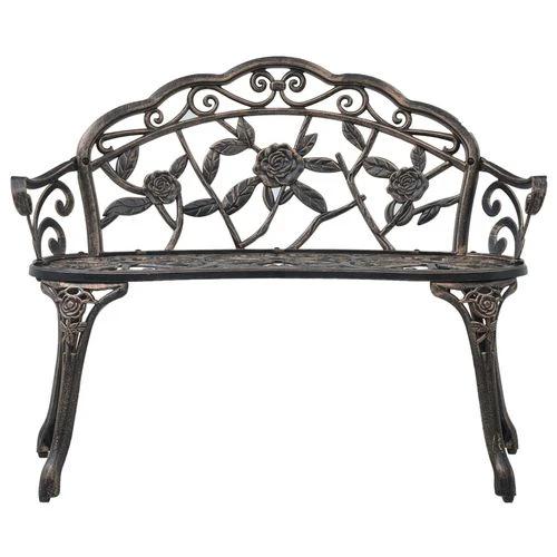 vidaXL Bistro Bench 100cm Bronze Cast Aluminium by vidaXL