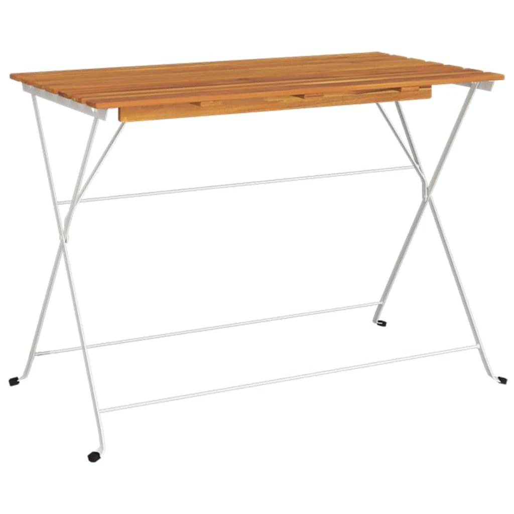 vidaXL Folding Bistro Table 100x54x71 cm Solid Wood Acacia and Steel by vidaXL