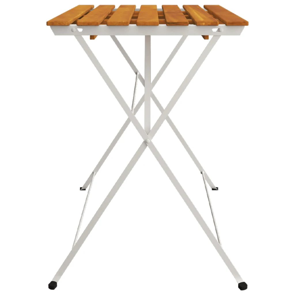 vidaXL Folding Bistro Table 100x54x71 cm Solid Wood Acacia and Steel by vidaXL