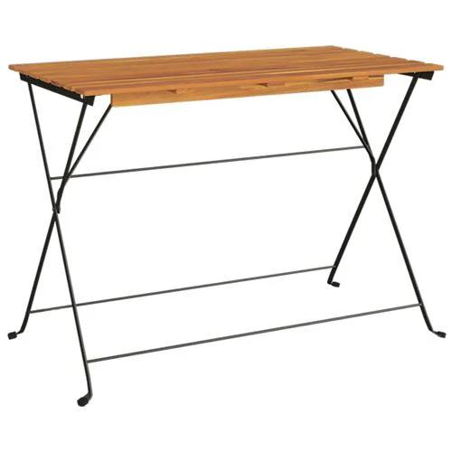 vidaXL vidaXL Folding Bistro Table 100x54x71 cm Solid Wood Acacia and Steel - Bistro Sets