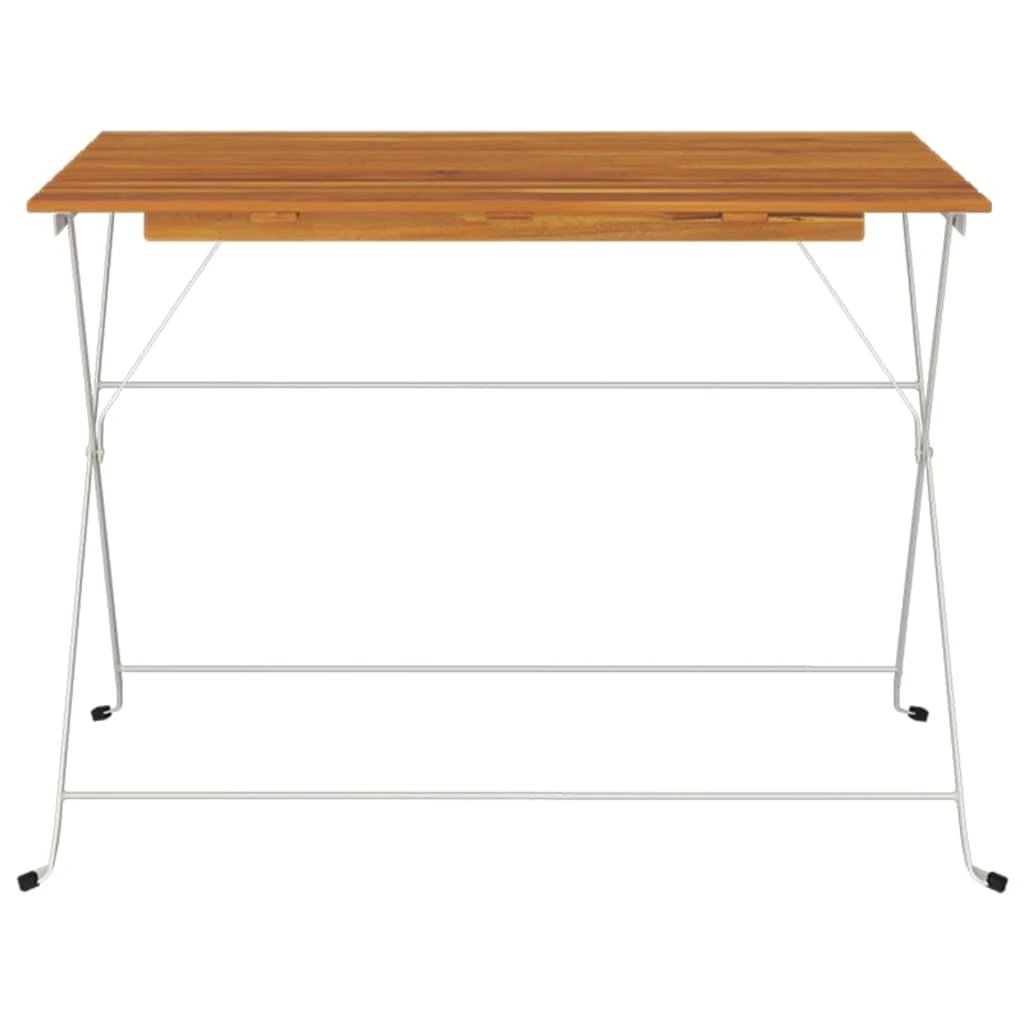 vidaXL Folding Bistro Table 100x54x71 cm Solid Wood Acacia and Steel by vidaXL