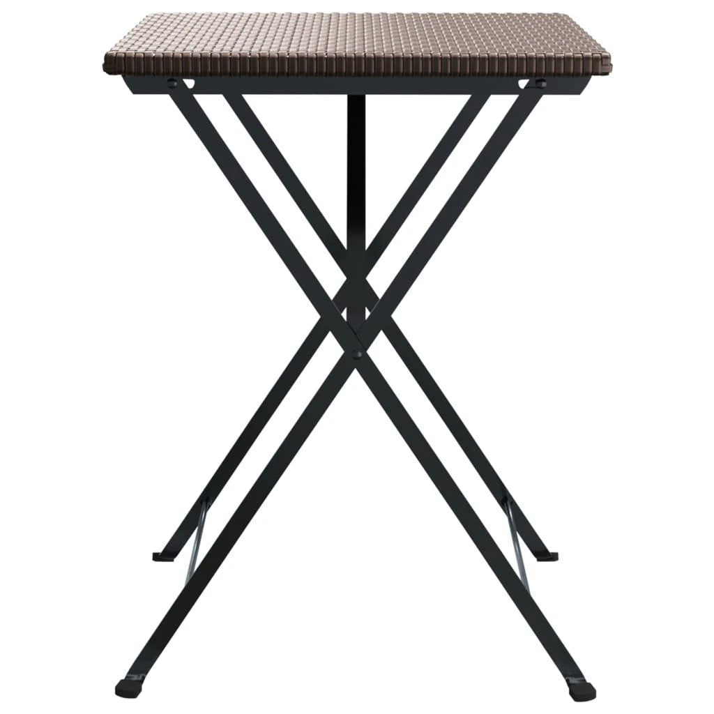 vidaXL vidaXL Folding Bistro Table Black 55x54x71 cm Poly Rattan - Bistro Sets