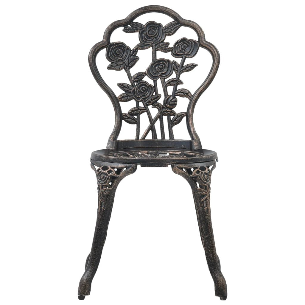vidaXL Bistro Chairs 2 pcs Bronze Cast Aluminium by vidaXL