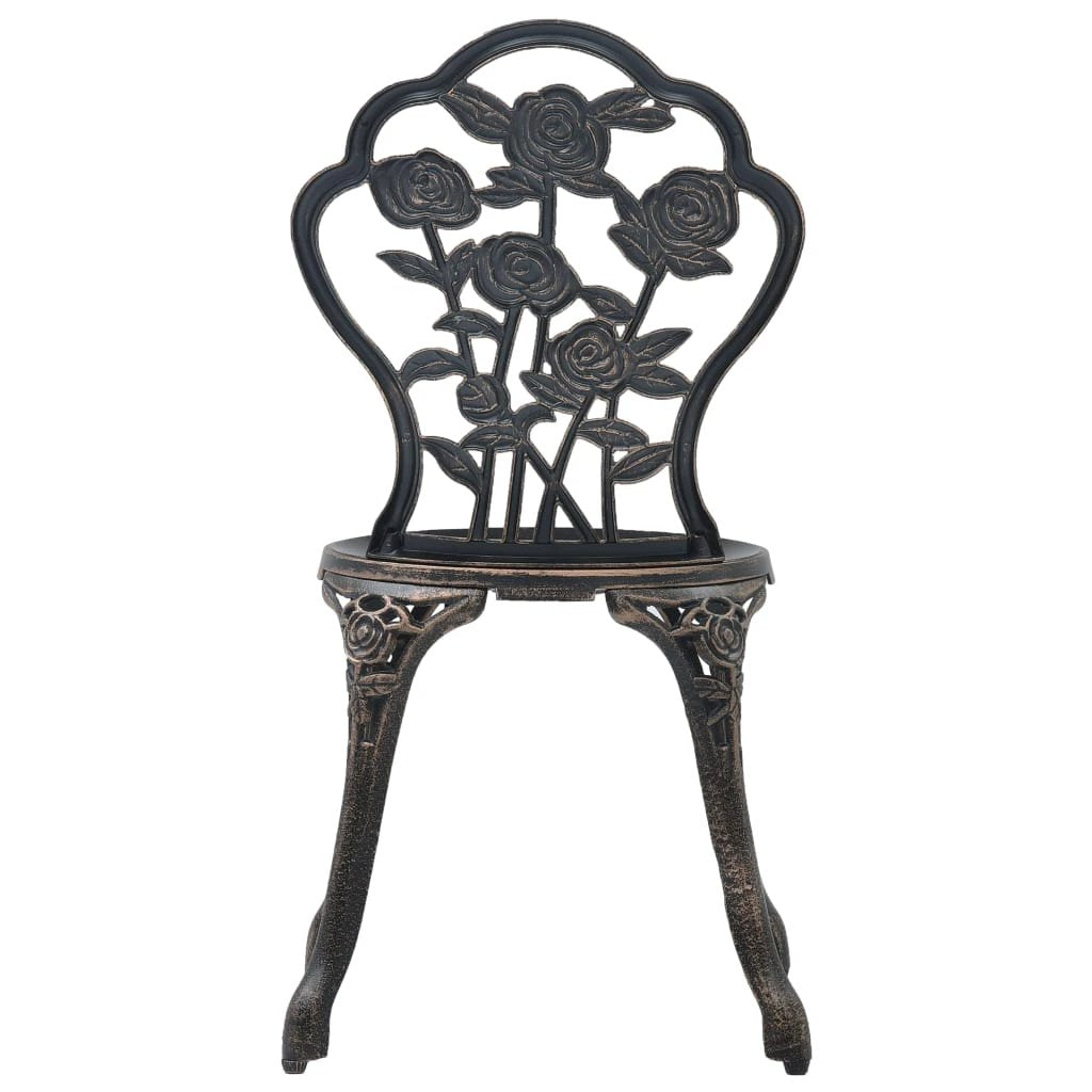 vidaXL Bistro Chairs 2 pcs Bronze Cast Aluminium by vidaXL