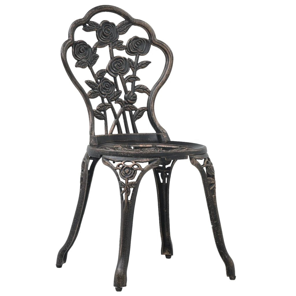 vidaXL Bistro Chairs 2 pcs Bronze Cast Aluminium by vidaXL