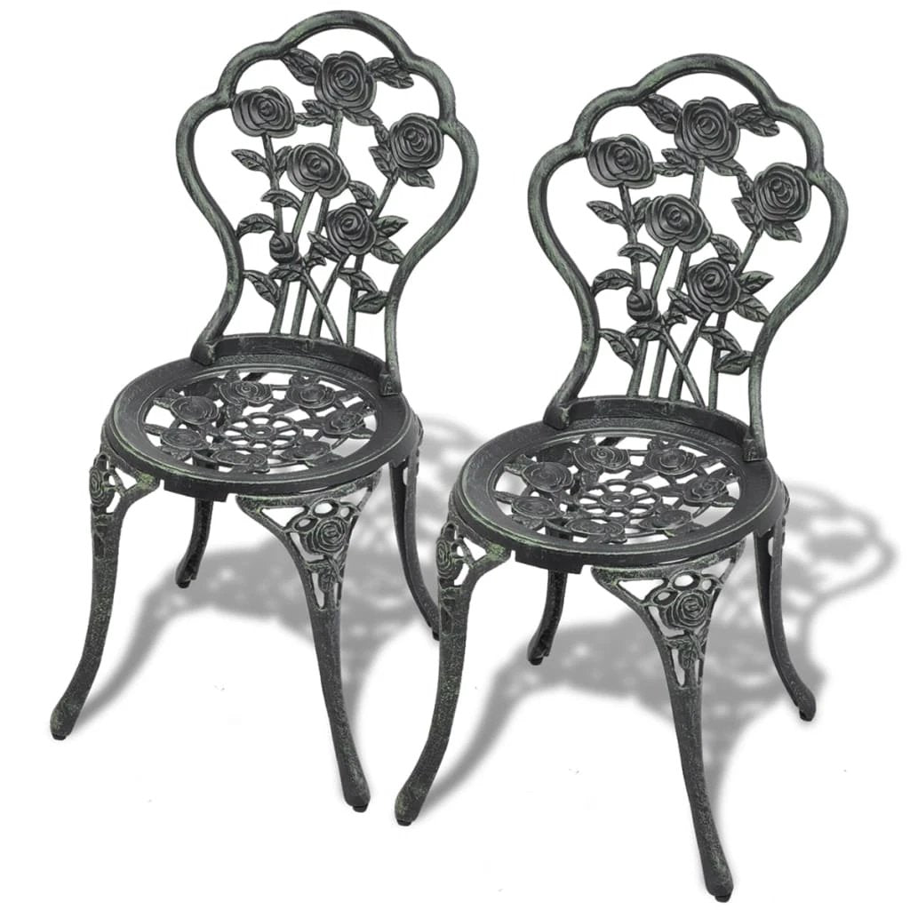 vidaXL Bistro Chairs 2 pcs Bronze Cast Aluminium by vidaXL