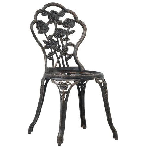 vidaXL Bistro Chairs 2 pcs Bronze Cast Aluminium - Bistro Sets