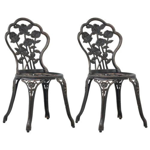 vidaXL Bistro Chairs 2 pcs Bronze Cast Aluminium by vidaXL