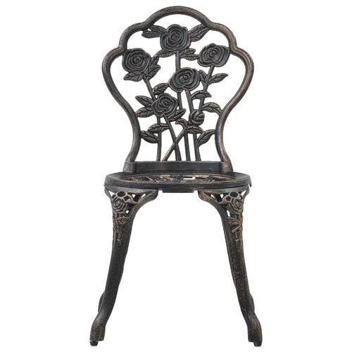 vidaXL Bistro Chairs 2 pcs Bronze Cast Aluminium - Bistro Sets