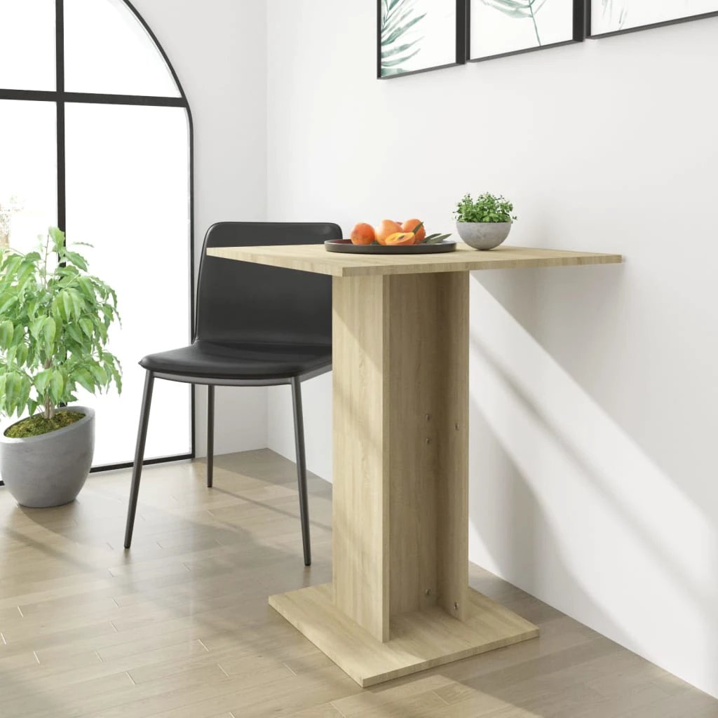 vidaXL Bistro Table Smoked Oak 60x60x75 cm Engineered Wood by vidaXL