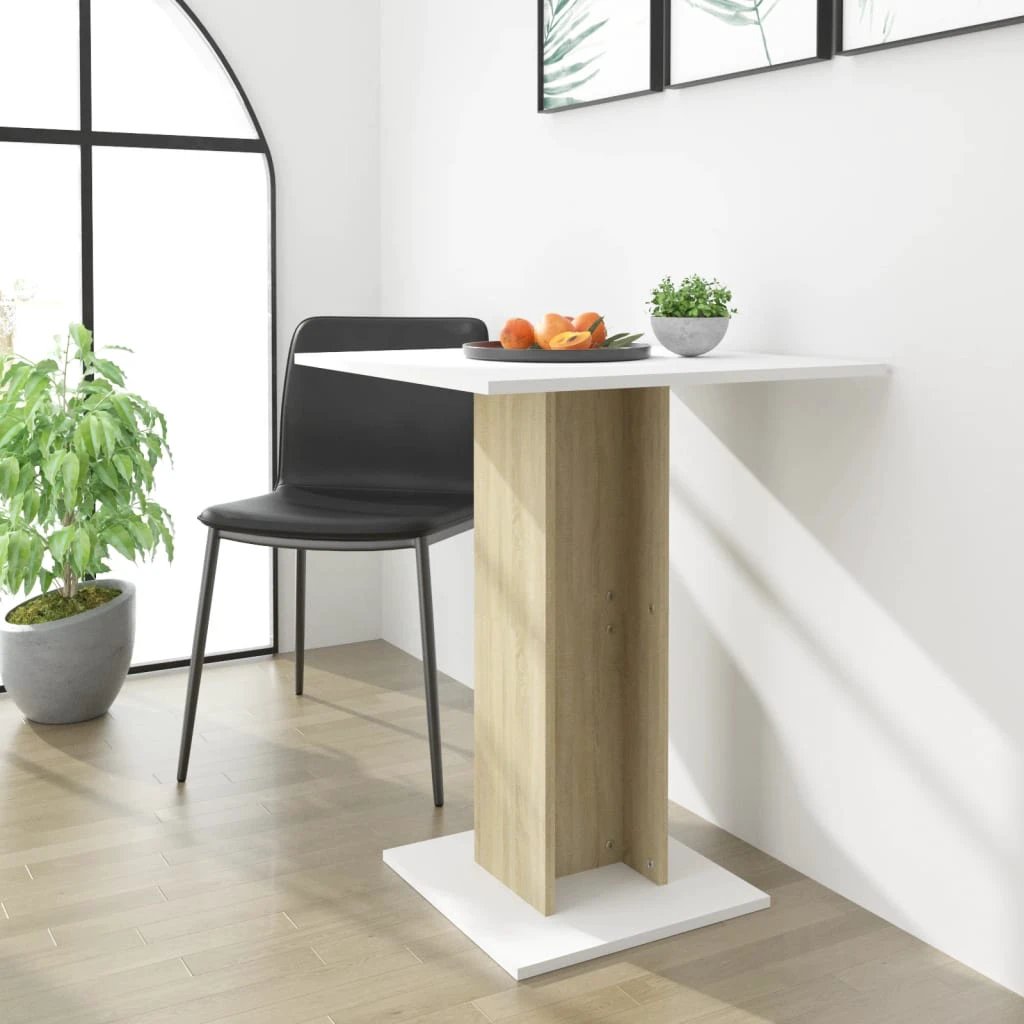 vidaXL vidaXL Bistro Table Smoked Oak 60x60x75 cm Engineered Wood - Bistro Sets