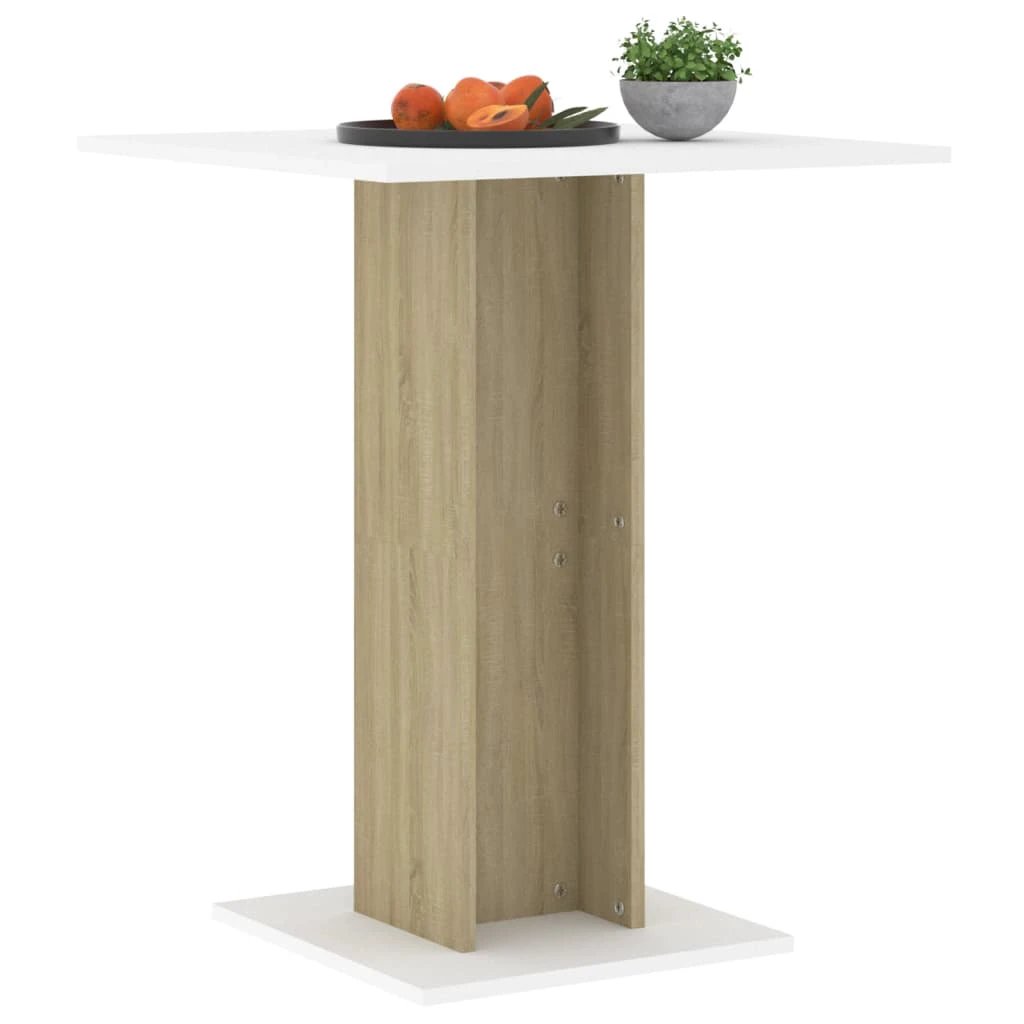 vidaXL vidaXL Bistro Table Smoked Oak 60x60x75 cm Engineered Wood - Bistro Sets