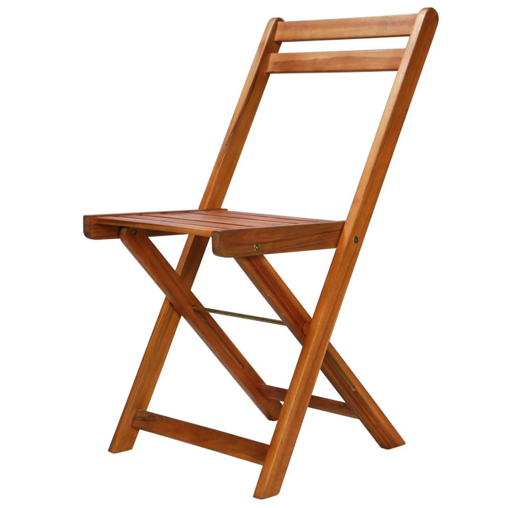 vidaXL 3 Piece Folding Bistro Set Solid Acacia Wood - Bistro Sets
